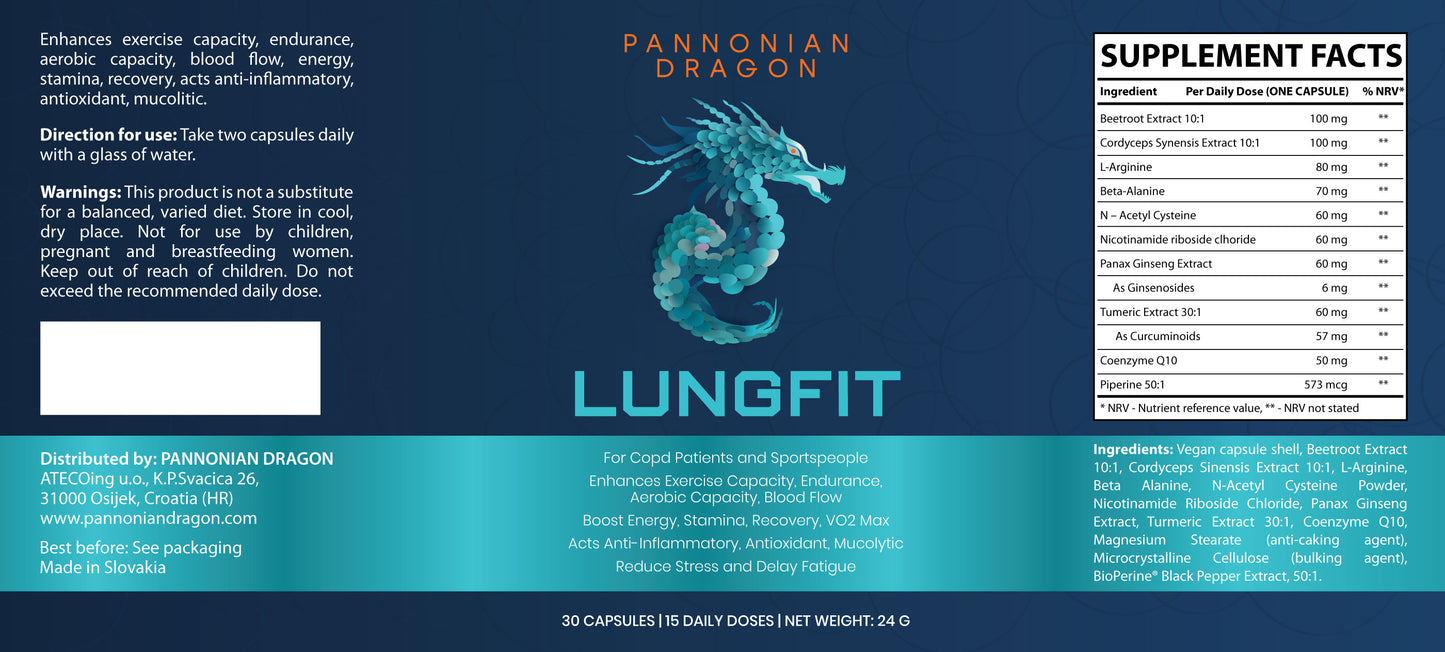 LUNGFIT - ultimate supplement for COPD and sportspeople – 30 Vegan Capsules