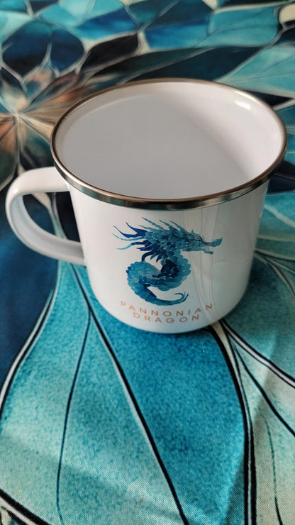 Pannonian Dragon Enamel Dose Mug – 250ml Branded Camping Cup